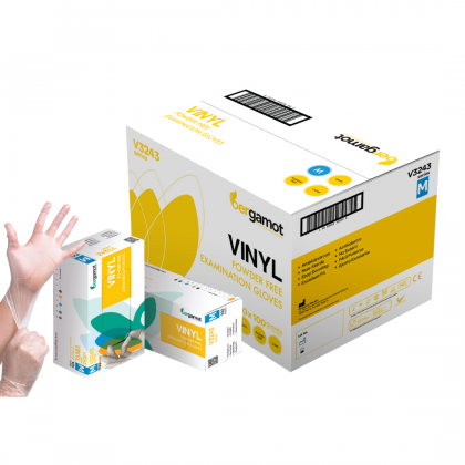 [Carton] V3243 Vinyl Powder Free Examination Gloves 10 Boxes