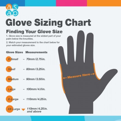 ASAP T-Grip Orange Nitrile Powder Free Mechanical Working Gloves (50's per box)
