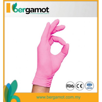 X2238PK Pink Nitrile Powder Free Examination Gloves 100pcs