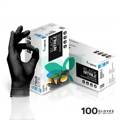 X2235BK Black Nitrile Powder Free Examination Gloves 100pcs