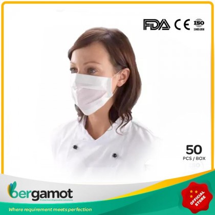 Bergamot 2 Ply Non-woven Disposable Face Mask Earloop 50's (White)