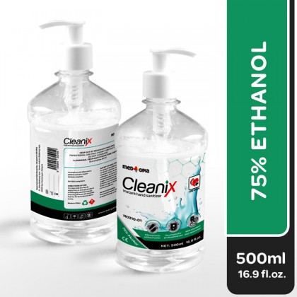 M0310-01 Cleanix Instant Hand Sanitizer 500ml Liquid Gel 75% Ethanol  Kills 99.9% Germs  KKM approved