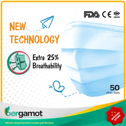 B0518 3-Ply Lint Free Earloop Kids Face Mask 50pcs 