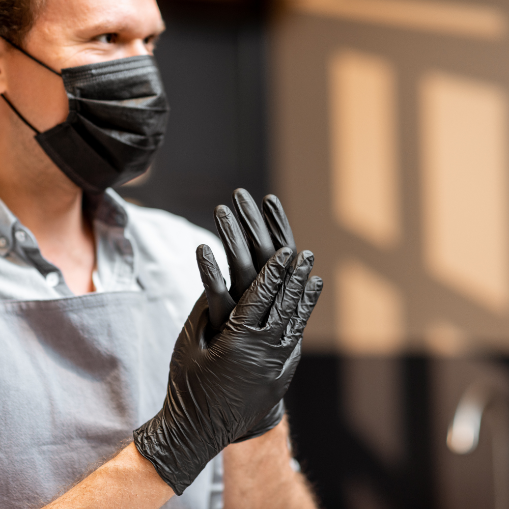 X2235BK Black Nitrile Powder Free Examination Gloves 100pcs